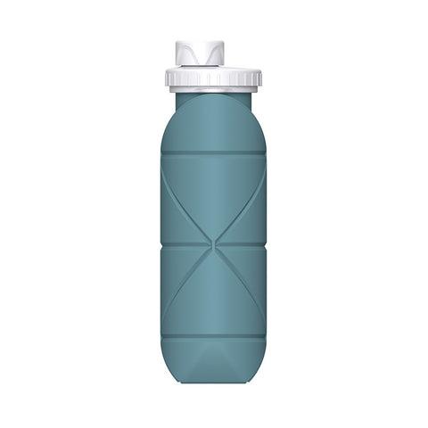 Eucalyptus Green Portable Silicone Collapsible Water Bottle - Foldable Sports Cup for Cycling and Outdoor Fitness