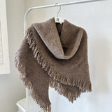 Coffee Elegant Knit Scarf Shawl with Tassels - Versatile Warm Wrap (65cm x 175cm)