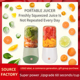 Purple Compact Portable Blender - USB Rechargeable Mini Juicer Cup with 4 Blades