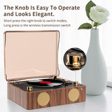 Retro Turntable Style Bluetooth Speaker & CD Player with Display - USB Rechargeable