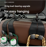 Red Brown Heavy Duty Car Headrest Hooks (Set of 4 Units) - PU Leather Seat Back Organizer Hangers