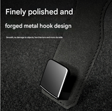 Black Premium PU Leather Car Headrest Hooks (Set of 4) - Stylish Seat Back Organizer Hangers