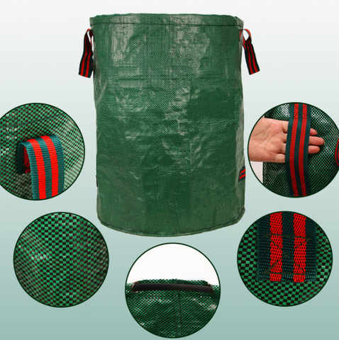 300L(Calibre67*84cm) Heavy Duty Collapsible Garden Waste Bags (Set of 2) - Large Reusable Yard Leaf Bin