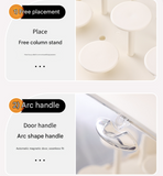 Cream White With Lamp Wall Mount & Desktop Blind Box Display Case - Clear Dustproof Storage Organizer for Collectibles & Figures