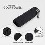 Grey Microfiber Waffle Weave Golf Towel Set - 4 Pack (40x60cm) - Ultra Absorbent & Quick Drying