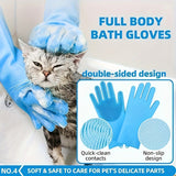 Grey 6-Piece Dog Grooming Bath Set - Absorbent Microfiber Towels & Wash Mitts for Shiny Coats