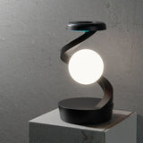 Grey-Black Modern Levitating LED Desk Lamp  - Spiral Design Atmosphere Light