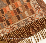 Khaki Bohemian Paisley Print Scarf - Large Lightweight Shawl Wrap - 200cm x 65cm