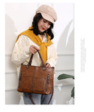 Versatile Brown Tote with Detachable Strap - Ideal for Travel