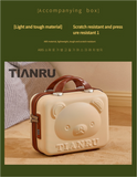 Cute Bear Face Hard-Shell Storage Case with Lock - 14-Inch green Travel Organizer