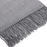 Luxury Cashmere Blend Scarf, Large 200x70cm Fringed Scarf (Light Gray)