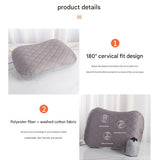 Inflatable Camping Pillow - Lightweight 46x32x12cm Travel Pillow 180g in black