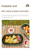 Foldable Picnic Basket with Tray - 16.5L Capacity, White Gray, Perfect for Camping and Outdoor Gatherings