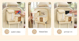 Car Seat Back Organizer with Practical design-Multi-Pocket Storage for Tissues and Gadgets-Black