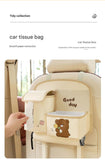 Car Seat Back Organizer with Practical design-Multi-Pocket Storage for Tissues and Gadgets-Cute bear(Pink)