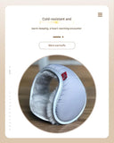 Grey Winter Comfort Folding Earmuffs - Soft Fleece, Windproof and Waterproof