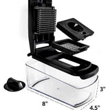 18-Piece Multi-Function Vegetable Chopper, Rotary Grater, Spiralizer and Slicer for Home Kitchen (Black and white)