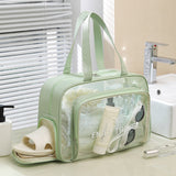 Waterproof beach bag with wet and dry separation, gym and swim storage bag, toiletries and cosmetic bag for swimsuits and goggles (Beige has shoe compartment)