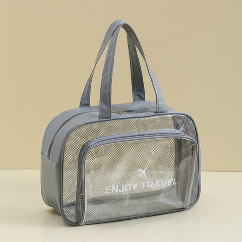 Waterproof beach bag with wet and dry separation, gym and swim storage bag, toiletries and cosmetic bag for swimsuits and goggles (Gray has no shoe compartment)