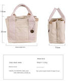 Dark Blue Canvas Lunch Tote Bag - Stylish Handbag with Multiple Compartments for Women