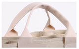 Gray Canvas Lunch Tote Bag - Stylish Handbag with Multiple Compartments for Women