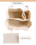 Gray Canvas Lunch Tote Bag - Stylish Handbag with Multiple Compartments for Women