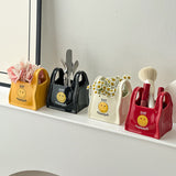 Red Ceramic Desktop Organizer - Cute Hand Shaped Pencil Holder and Makeup Brush Storage for Home and Office