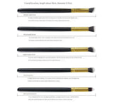 10-Piece Black and Gold Makeup Brush Set - Large and Small Brushes for Professional Beauty Application