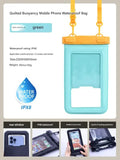 IPX8 Waterproof Phone Pouch with Inflatable Floating Layer,Touchscreen Dry Bag for Swimming(green)