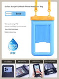 IPX8 Waterproof Phone Pouch with Inflatable Floating Layer,Touchscreen Dry Bag for Swimming(blue)