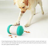 Pet Tumbler Treat Dispenser Ball��Interactive Feeding Toy for Dogs and Cats(Blue and White)
