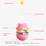 Cat Teaser Cup Toy, Interactive Treat Dispensing Ball with Wand (Yellow)