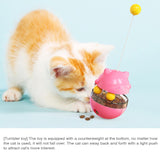 Cat Teaser Cup Toy, Interactive Treat Dispensing Ball with Wand (Yellow)