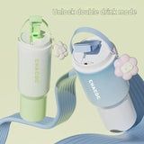 304 Stainless Steel Insulated Tumbler,Large Capacity with Handle and Cute Cloud Accessory(Purple)
