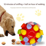 Rubber Snuffle Ball for Pets,Interactive Hollow Treat-Hiding Toy for Dogs and Cats(Blue)