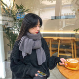 Red Imitation Cashmere Solid Scarf - Warm Winter Shawl for Men and Women