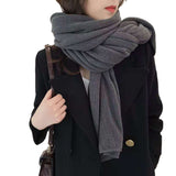 Red Imitation Cashmere Solid Scarf - Warm Winter Shawl for Men and Women
