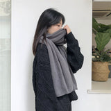 Red Imitation Cashmere Solid Scarf - Warm Winter Shawl for Men and Women