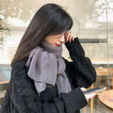 Khaki Imitation Cashmere Solid Scarf - Warm Winter Shawl for Men and Women