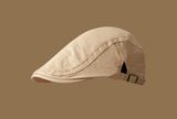 Retro Newsboy Cap - Unisex Vintage Flat Beret with Visor(Apricot )