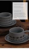 Vintage Ceramic Coffee Cup and Saucer Set - Elegant Afternoon Tea Set(Wave Fish White)