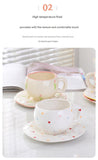 Hand-Painted Ceramic Coffee Cup and Saucer Set - Vintage Afternoon Tea(Red small floral branches)