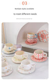 Hand-Painted Ceramic Coffee Cup and Saucer Set - Vintage Afternoon Tea(Red small floral branches)