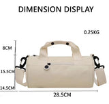 Waterproof Oxford Cylindrical Travel Bag - Large Capacity Handbag with Shoulder Strap(Blue)