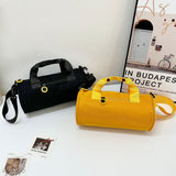 Waterproof Oxford Cylindrical Travel Bag - Large Capacity Handbag with Shoulder Strap(Peach)