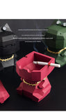 Hippo Ashtray with Lid - Stylish Geometric Decor for Home and Office(Green)
