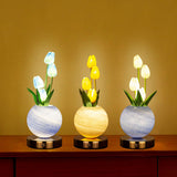 Pink Tulip Night Light - Floral Table Lamp for Bedroom Ambiance