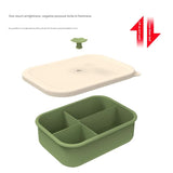 Dark blue Microwave-Safe Silicone Lunch Box with 4 Compartments - Airtight Bento Box for Work and Travel