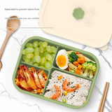 Gray Microwave-Safe Silicone Lunch Box with 4 Compartments - Airtight Bento Box for Work and Travel