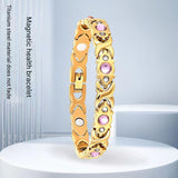 Magnetic Therapy Bracelet - Anti-Allergy Jewelry with Gemstone Design and Health Benefits(Rose Gold)